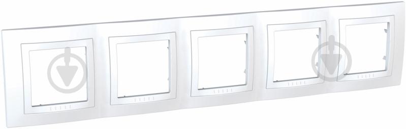 Рамка п'ятимісна Schneider Electric Unica Basic горизонтальна білий MGU2.010.18 - фото 1