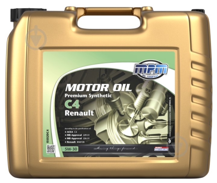 Моторна олива синтетична MPM Premium Synthetic C4 Renault 5W-30 20 л (05020C4) - фото 1
