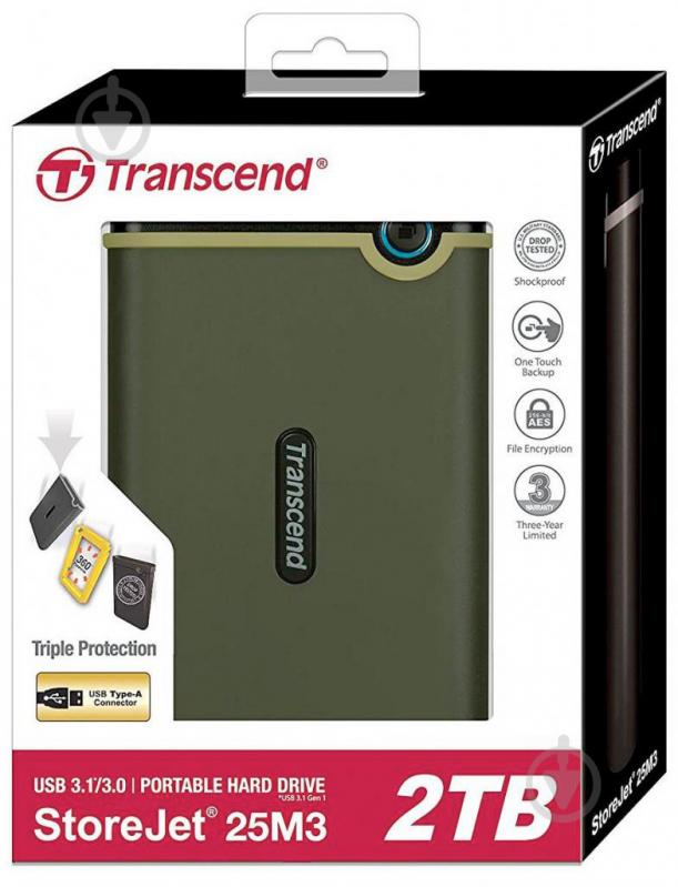 Внешний жесткий диск Transcend StoreJet 2 ТБ 2,5" USB 3.0USB 3.1 (TS2TSJ25M3G) - фото 5