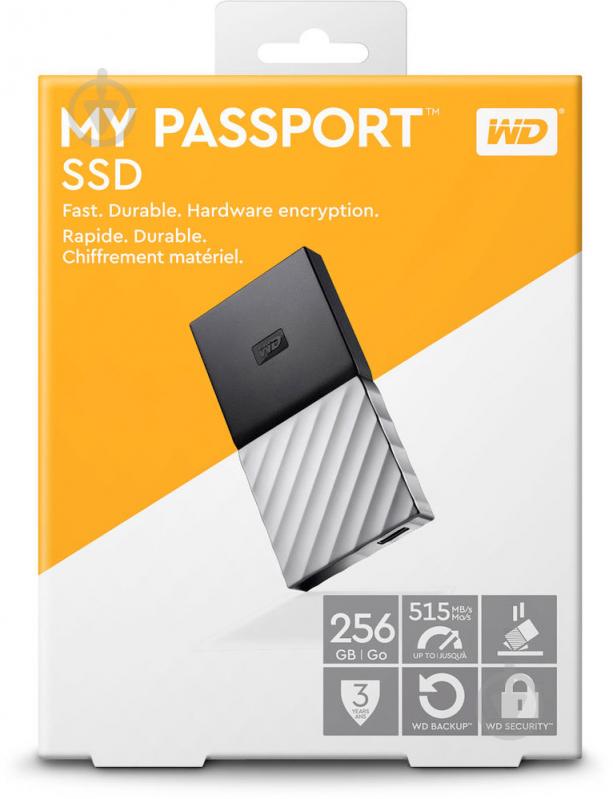 SSD-накопичувач Western Digital My Passport 256GB 2,5" USB 3.1 TLC (WDBK3E2560PSL-WESN) - фото 9