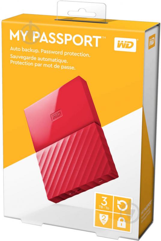 Зовнішній жорсткий диск Western Digital My Passport 3 ТБ 2,5" USB 3.0USB 2.0 (WDBYFT0030BRD-WESN) red - фото 8