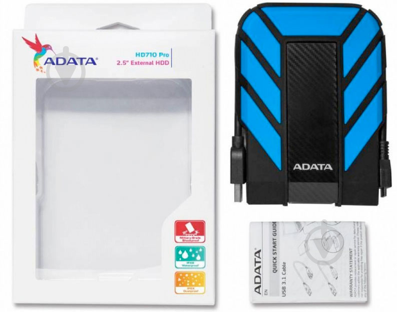 Внешний жесткий диск ADATA HD710P 3 ТБ 2,5" USB 3.1 (AHD710P-3TU31-CBL) blue - фото 4