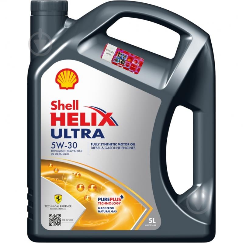 Моторна олива синтетична SHELL Helix Ultra 5W-30 5 л (ТОВ-У512781) - фото 1