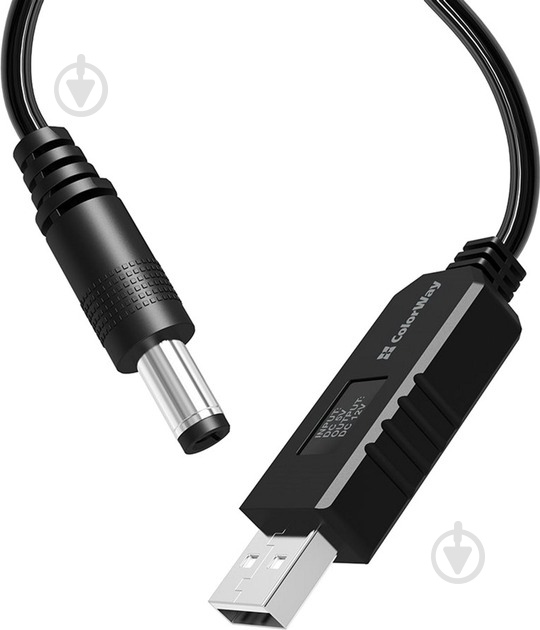 Кабель ColorWay 12V (USB-DC 5.5х2.5mm) 1 м черный (CW-CBUD067-BK) - фото 5