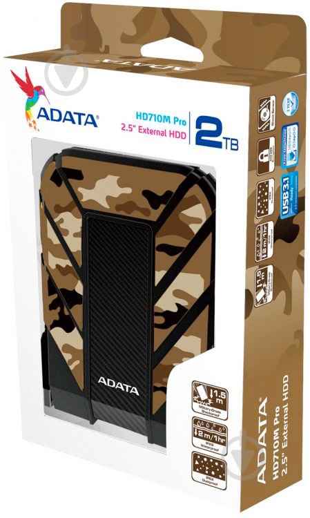 Внешний жесткий диск ADATA HD710MP 2 ТБ 2,5" USB 3.1 (AHD710MP-2TU31-CCF) camouflage - фото 4 Внешний жесткий диск ADATA HD710MP 2 ТБ 2,5" USB 3.1 (AHD710MP-2TU31-CCF) camouflage - фото 4