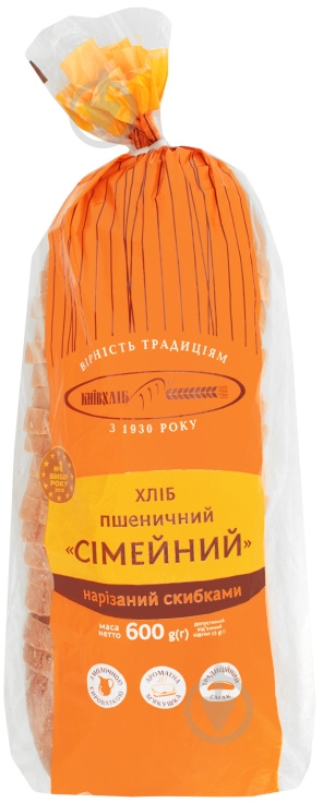 Хлеб Київхліб Семейный нарезанный пшеничный 600 г - фото 1