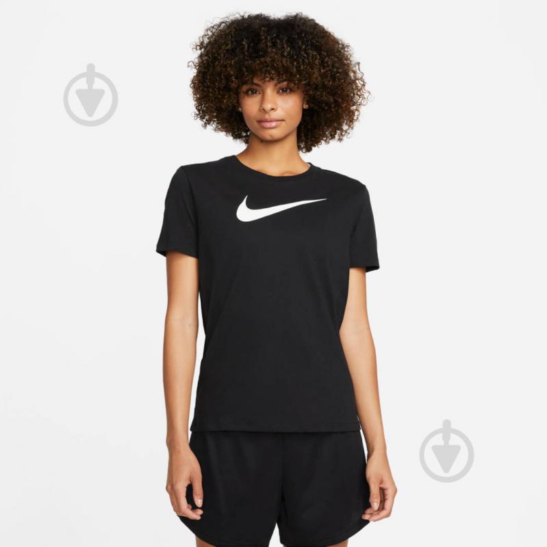 Футболка Nike W NK DF TEE SWOOSH FD2884-010 р.M чорний - фото 1