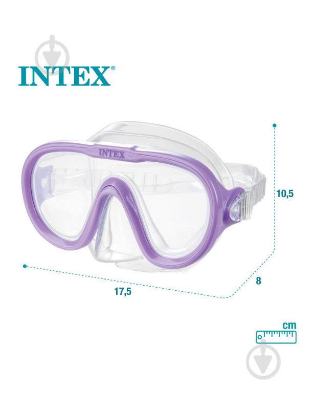 Маска для плавания Intex Sea scan swim 54 см 8+ 55916 р.M в ассортименте - фото 8