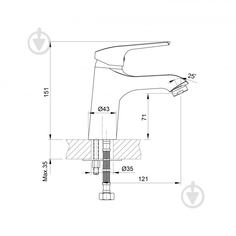Смеситель для умывальника Koller Pool Twist TW0200 - фото 4