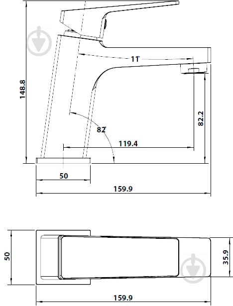 Смеситель для умывальника Koller Pool Neon Cube NC 0200 - фото 2