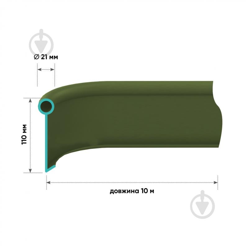 Декоративний бордюр Vodaland Country Premium H110 оливковий 10 м - фото 2
