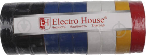 Изолента ElectroHouse ассорти 10 шт. x 11 м ПВХ EH-AHT-1810 - фото 1