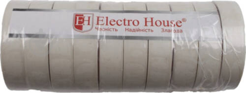 Изолента ElectroHouse белая 21 м ПВХ EH-AHT-1821 - фото 1