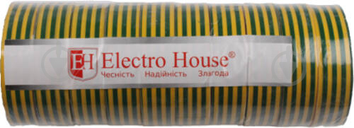 Изолента ElectroHouse желто-зеленая 25 м ПВХ EH-AHT-1831 - фото 1