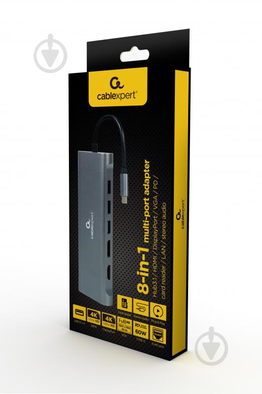 Док-станция Cablexpert A-CM-COMBO8-01 USB-C 8-в-1 - фото 5