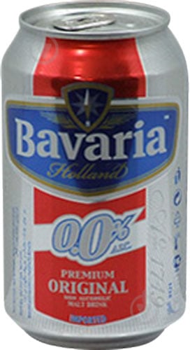 Пиво Bavaria светлое фильтрованное ж/б 0,0% 0,33 л - фото 1