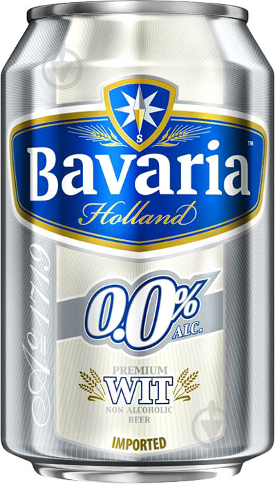 Пиво Bavaria WIT пшеничне ж/б 0,0% 0,33 л - фото 1