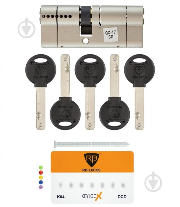 Цилиндр RB-LOCKS KEYLOCX 45x55 ключ-ключ 100 мм никель сатин - фото 6