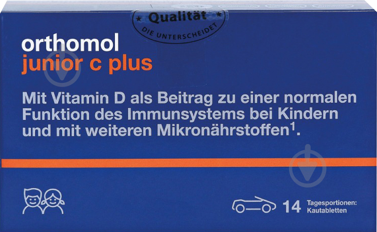 Вітамінний комплекс Orthomol Junior C plus Лісові ягоди Апельсин та Мандарин 14 днів 14 шт./уп. - фото 1