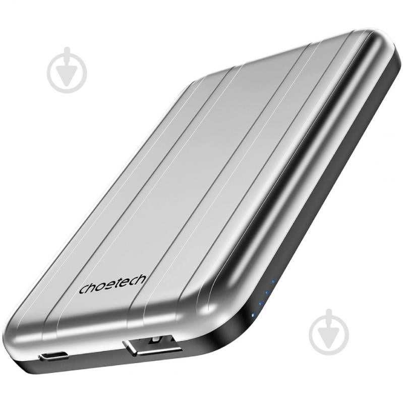 Повербанк Choetech Magnetic Wireless 5000 mAh silver (6932112104779) - фото 1