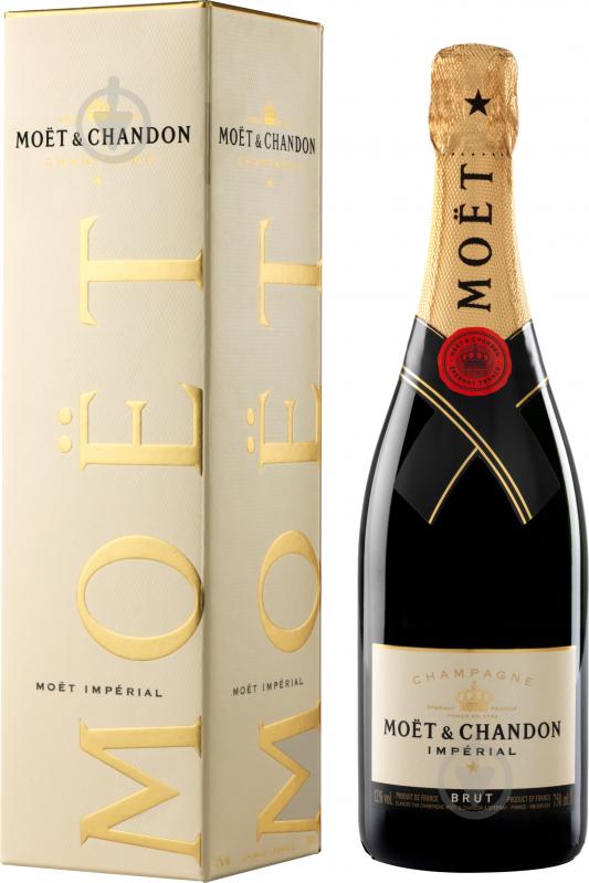 Шампанське Moёt & Chandon Brut Imperial (сув.уп.) сухе біле 0,75 л - фото 1