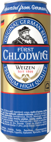 Пиво Furst Chlodwig Weizen світле нефільтроване ж/б 4,9% 0,5 л - фото 1