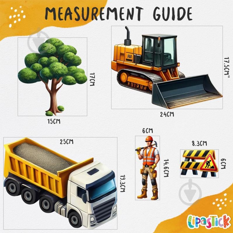 Декоративна наліпка Lipastick Будівельна Техніка 2 аркуші 50x60 см - фото 4