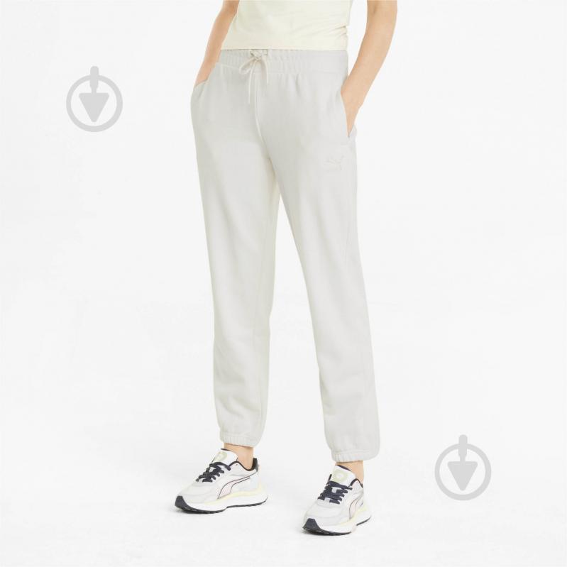 Брюки Puma Classics Relaxed Pants 53506399 р. S бежевый - фото 1