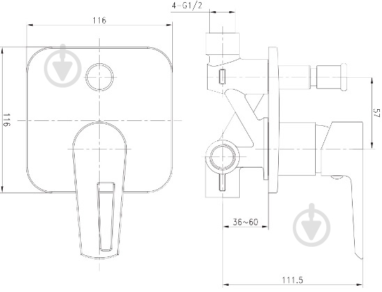 Смеситель для ванны Imprese Breclav VR-10245WZ - фото 2