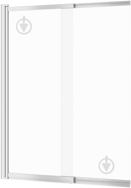 Шторка для ванни Cersanit двостулкова Larga 140х115 хромований профіль - фото 1