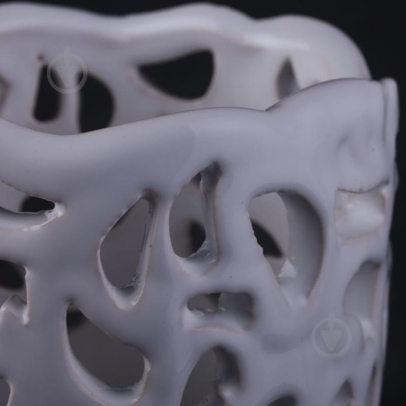 Ваза керамическая белая Ажур маленькая 21 см - фото 2 Ваза керамическая белая Ажур маленькая 21 см - фото 2