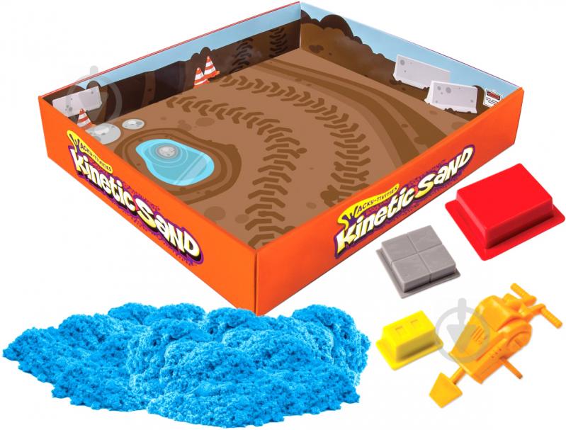 Кинетический песок Wacky-Tivities Kinetic Sand Construction Zone голубой + формочки 71417-2 - фото 2