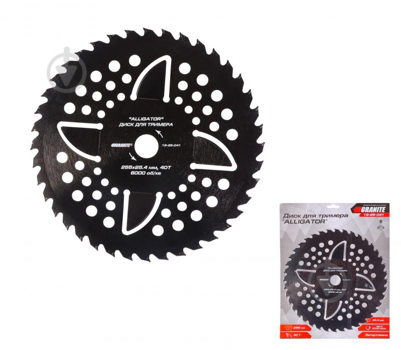 Диск для триммера MasterTool ALLIGATOR 255x25,4 мм 40Т (19-25-041) - фото 2