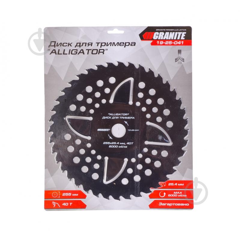 Диск для триммера MasterTool ALLIGATOR 255x25,4 мм 40Т (19-25-041) - фото 1