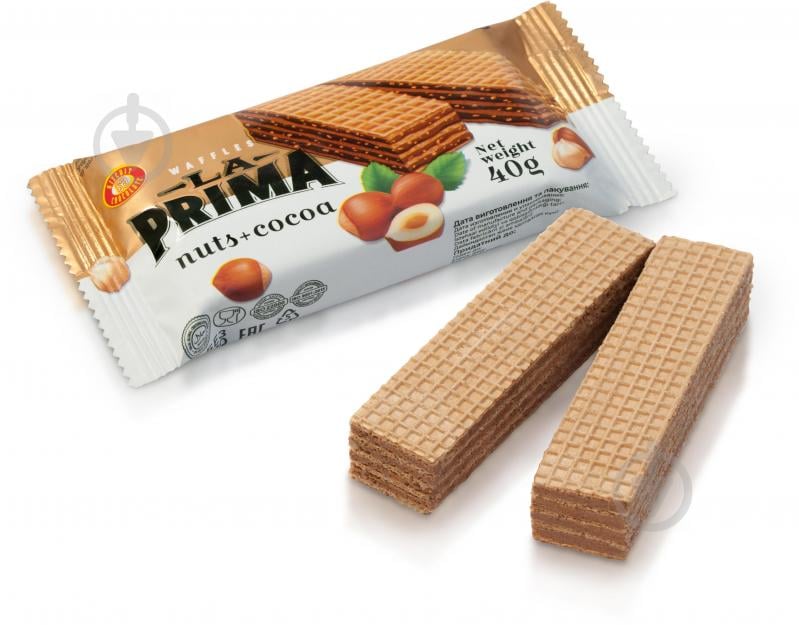 Вафли LA PRIMA nuts + cocoa 40 г - фото 1