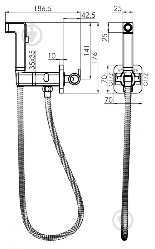 Гігієнічний душ Imprese BRUSNICE прихованого монтажу, чорний матовий - фото 2 Гігієнічний душ Imprese BRUSNICE прихованого монтажу, чорний матовий - фото 2