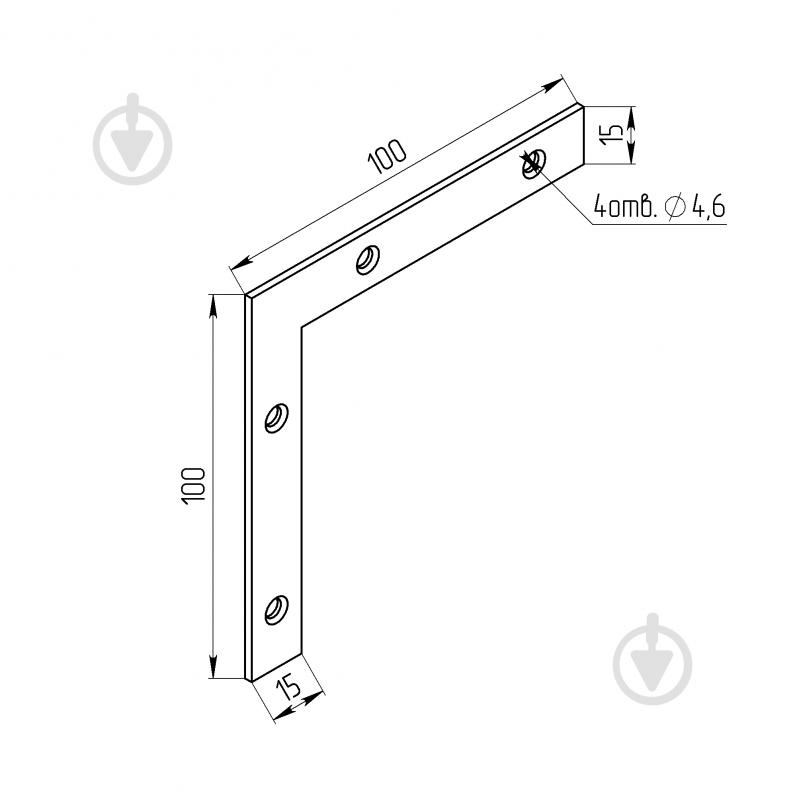 Кутник віконний Профсталь L-подібні 100x100x15 мм 2 мм 10 шт. білий цинк - фото 2 Кутник віконний Профсталь L-подібні 100x100x15 мм 2 мм 10 шт. білий цинк - фото 2