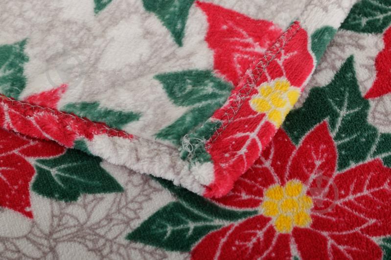 Плед Basic NY Flowers 150x190 см серый с рисунком La Nuit - фото 2