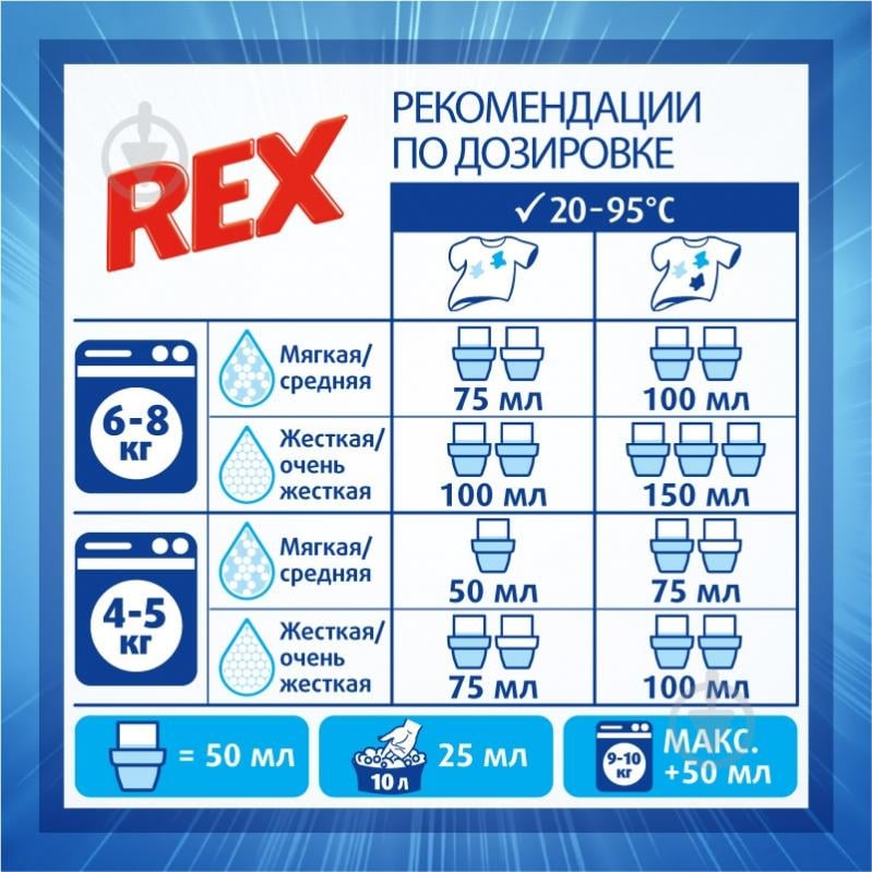 Гель для машинной и ручной стирки REX Color 3,5 л - фото 3 Гель для машинной и ручной стирки REX Color 3,5 л - фото 3