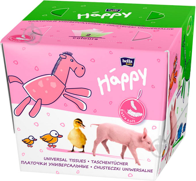 Салфетки бумажные в коробке HAPPY BELLA BABY универсальные Заяц (BB-042-U080-001) 80 шт. - фото 3