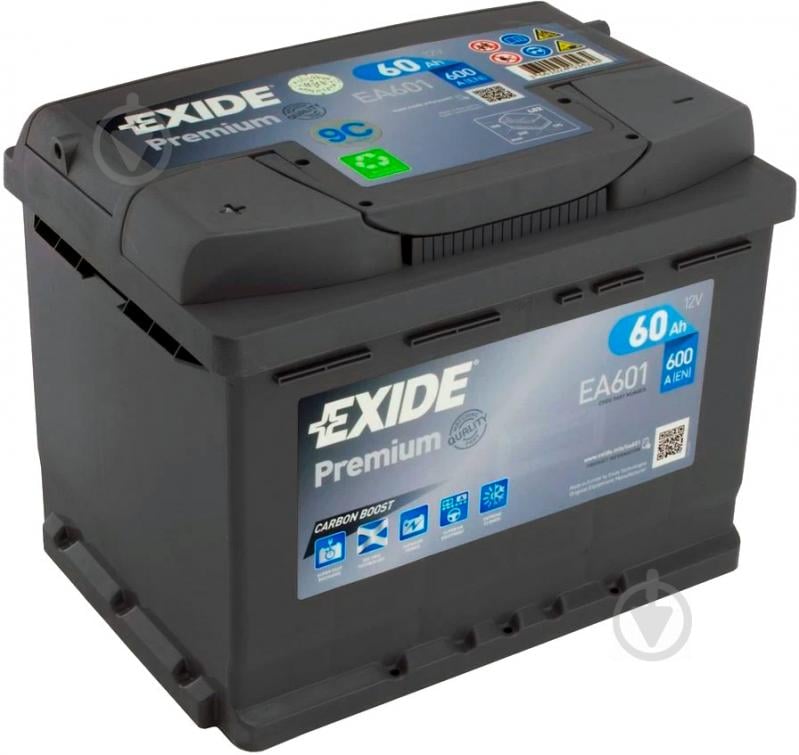 Акумулятор автомобільний EXIDE Premium 60Ah 600A 12V EA601 «+» ліворуч (EA601) - фото 1