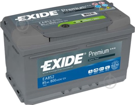 Акумулятор автомобільний EXIDE Premium 85Ah 800A 12V «+» праворуч (EA852) - фото 1