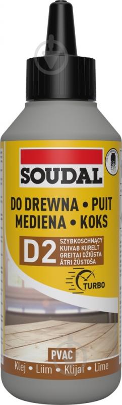 Клей для дерева SOUDAL 64A D2 250г - фото 1