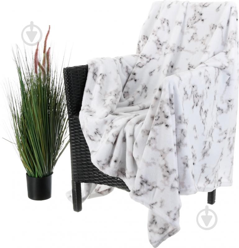 Плед Flannel Plush White Marble 200x220 см белый La Nuit - фото 1