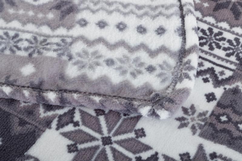 Плед Basic NY Snow-Flakes 150x190 см серый La Nuit - фото 3 Плед Basic NY Snow-Flakes 150x190 см серый La Nuit - фото 3