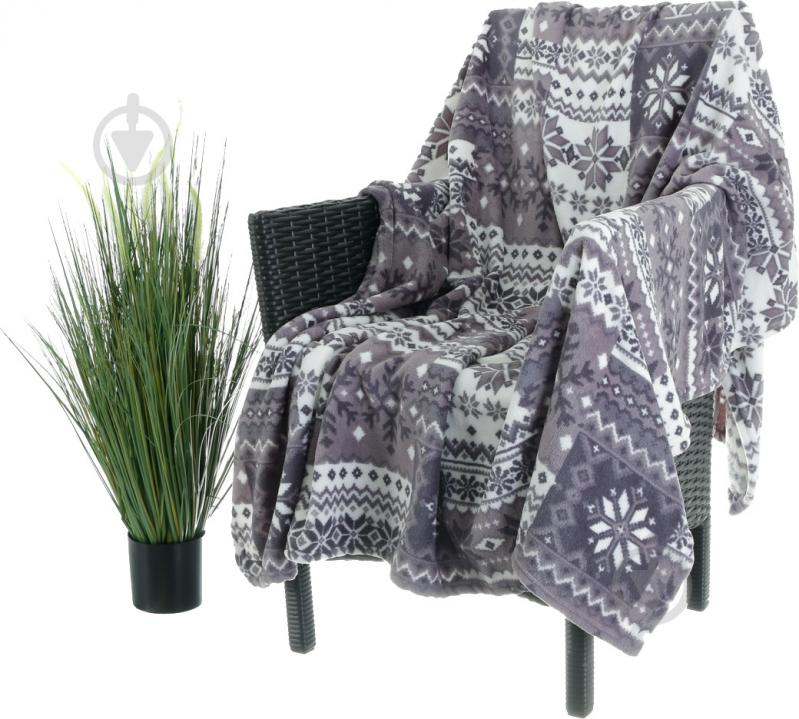 Плед Basic NY Snow-Flakes 150x190 см серый La Nuit - фото 1 Плед Basic NY Snow-Flakes 150x190 см серый La Nuit - фото 1