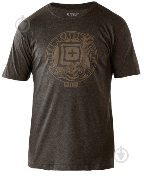 Футболка 5.11 Tactical Global Travel Tee р. S [128] Brown Heather - фото 1