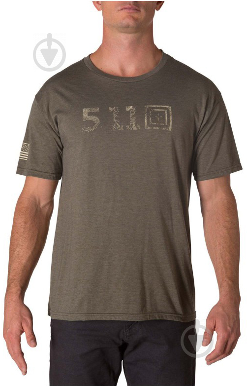 Футболка 5.11 Tactical Legacy Topo Fill Tee р. XL [223] Military Green Heather - фото 2