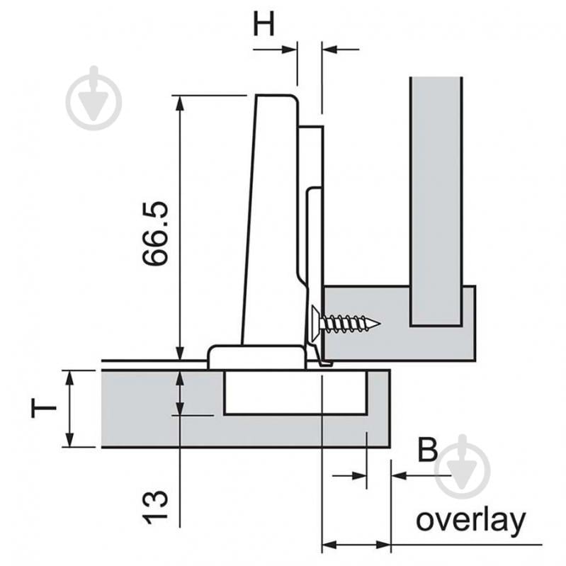 Петля накладная Blum 110° CLIP top без пружини для TIP-ON без доводчика 70T3550.TL - фото 3