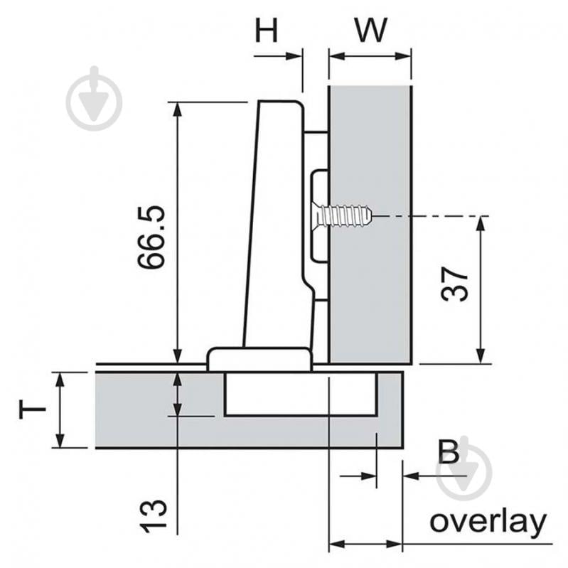 Петля накладная Blum 110° CLIP top без пружини для TIP-ON без доводчика 70T3550.TL - фото 4